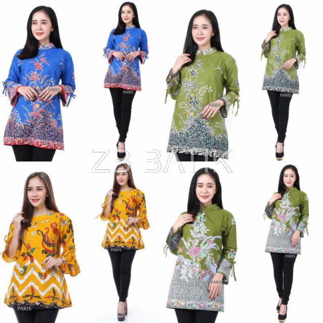 Batik Wanita Kekinian Blouse Batik Brokat Batik Kombinasi BLOUSE UNGGUL JAYA