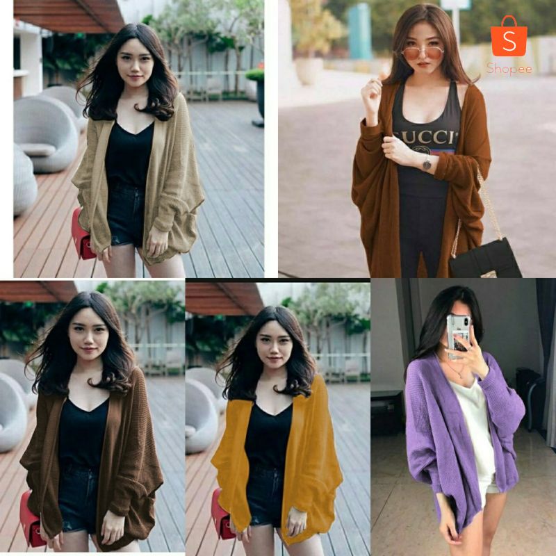 Kardigan Rajut Polos Arion | Baju Luaran Wanita | Baju Atasan Rajut Wanita | Outerwear Perempuan