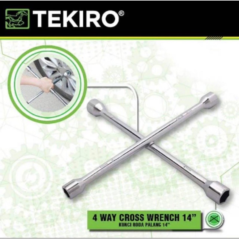 Kunci Roda Palang TEKIRO 14&quot; 17 19 21 23 mm - 4 Way Cross Wrench 14 in - AU-WC1463