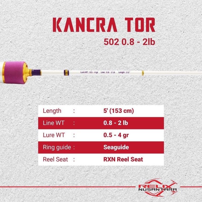 Rod UL RELIX NUSANTARA KANCRA TOR 502 / 150cm (Line Test PE.0.8-2lbs)