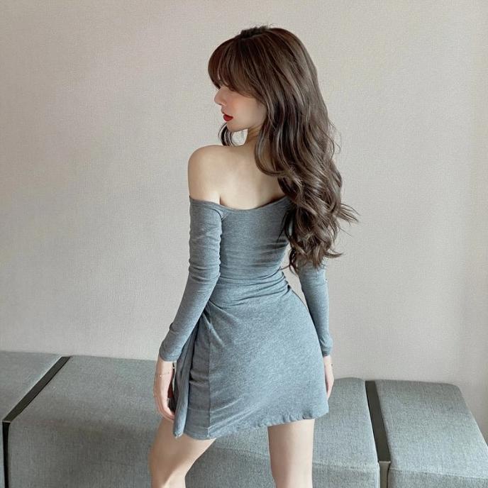 Baju Dress Wanita Sexy Mini Dres Seksi Lengan Panjang 2466 Party Dress