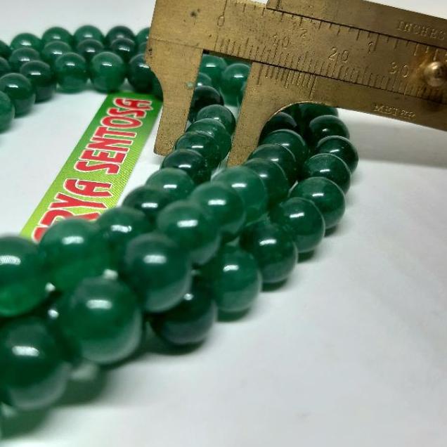✽ TASBIH BATU GIOK HIJAU KRISTAL 99BUTIR 8MM NATURAL 100% ✷