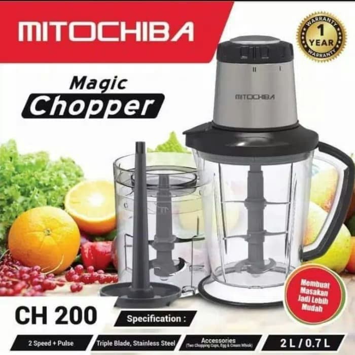 MITOCHIBA Chopper CH 200 - MITO Magic Food Chopper 2 Liter - Garansi Resmi 1 Tahun