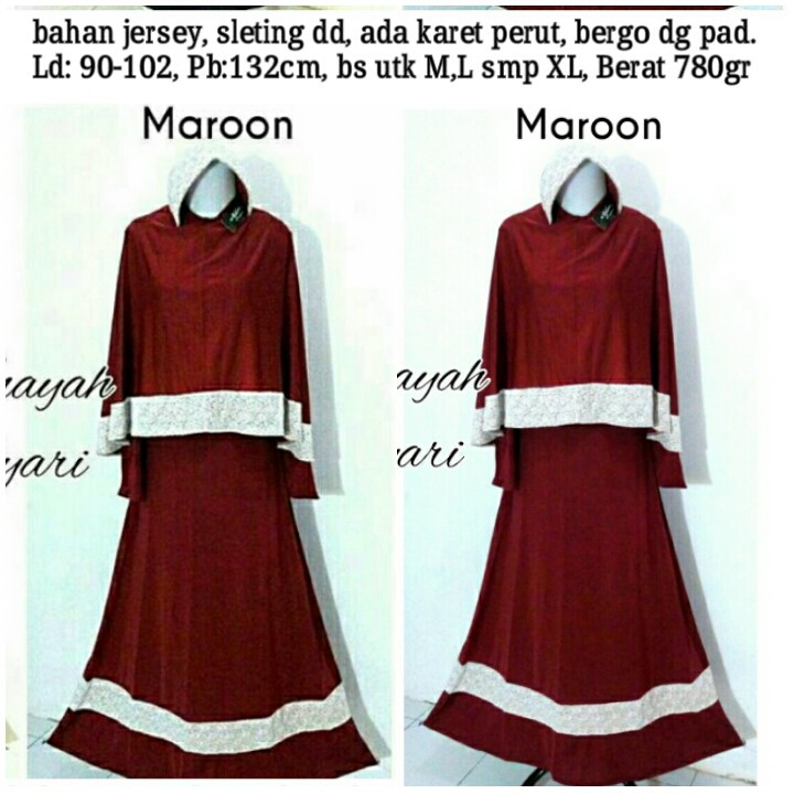 GAMIS SYARI POLOS INAYAH MAXI DRESS MUSLIM MURAH