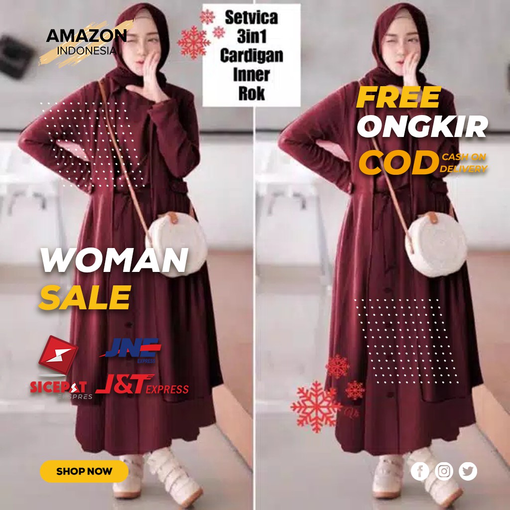 PAKAIAN WANITA DRESS SETELAN WARNA MAROON BAHAN BABYTERRY CASUAL ORIGINAL GOOD QUALITY ELEGAN IMPOR