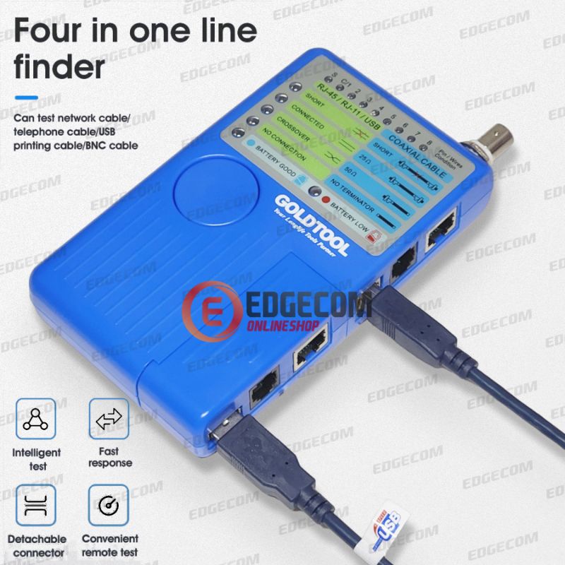 LAN TESTER 4in1 RJ-11, RJ-45, USB, BNC TCT-180 GOLDTOOL