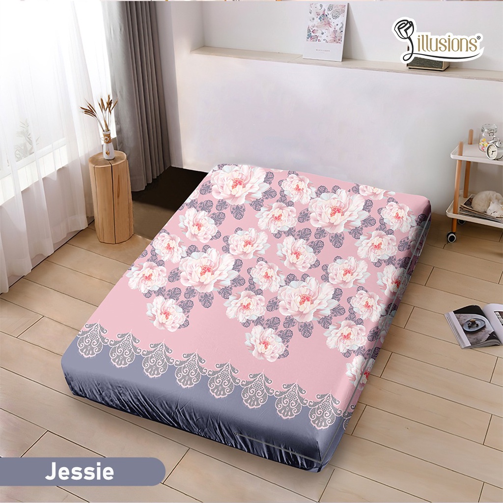 SS Sarung Kasur Busa Illusions 160x200x20 Sprei Retsleting 160 tinggi 20 Illusion