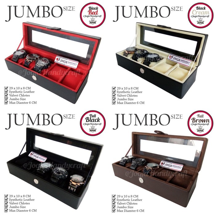 PROMO - JUMBO Size Kotak Jam Tangan Isi 5 / Tempat Jam / Watch Box