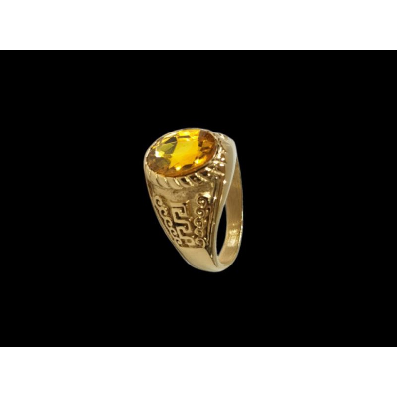 Cincin Permata Warna Titanium Pria