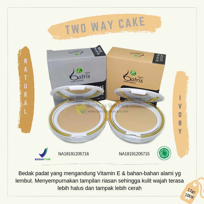 Batrisyia Two Way Cake Soft Ivory Bedak Padat 12 gr