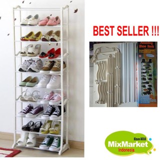 Amazing Shoes Rack Rak Sepatu 10 Tingkat Terbagus Mmi 1300 Gr Shopee Indonesia