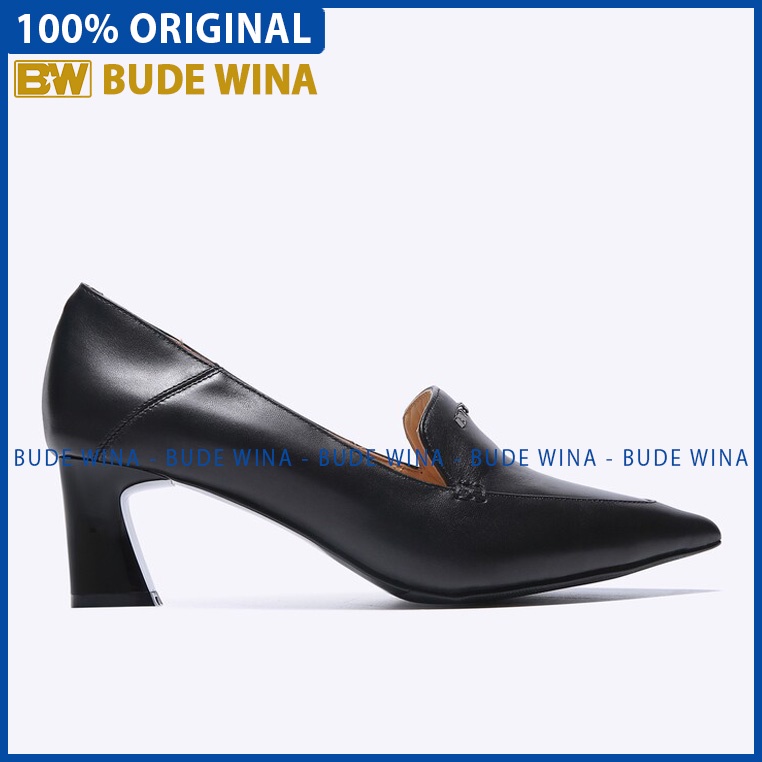 SEPATU HEEL KULIT EVERBEST HEELS WANITA ORIGINAL BRANDED HITAM EW72