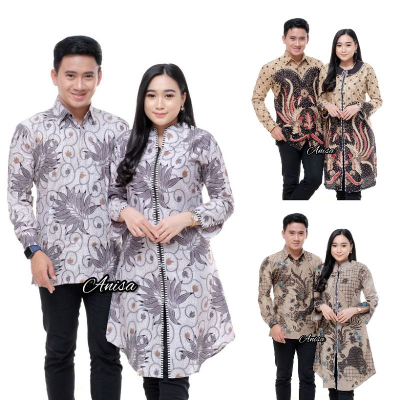 BAJU BATIK COUPLE BATIK SARIMBIT SERAGAM TUNIK TUNIC MOTIF MANUK BATIK KONDANGAN BATIK KANTOR