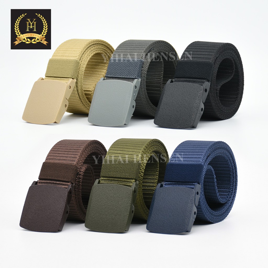 [Y&amp;H] Ikat Pinggang Pria Canvas Kain Nylon Men Belt Nylon Canvas Anti Metal Detector - YH008