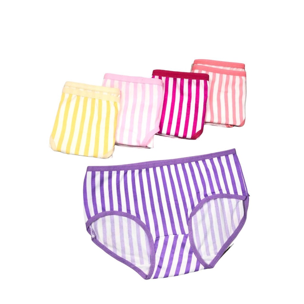 YAGOO - Celana Dalam Wanita Motif Garis Garis Polos Undies Polyster Import CD56