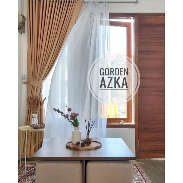 Vitrase gorden polos putih Bahan voil import grade A untuk dalaman jendela minimalis