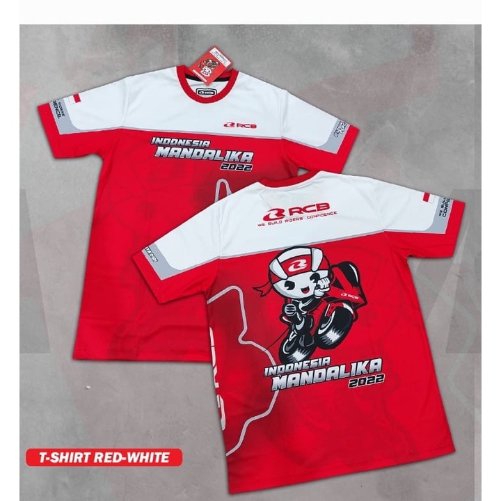 RCB Official Polo Tee Tshirt Kaos Merchandise Moto GP Mandalika 2022 T-Shirt Red-White Ukuran M L XL