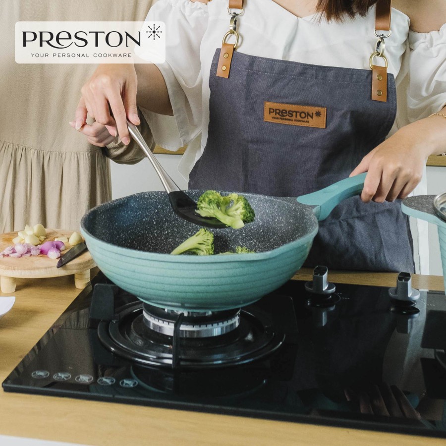 PRESTON COOKWARE - Ocean Island Granite Wok 28cm Penggorengan Anti Lengket / Alat Masak Kekinian / Gift Wajan