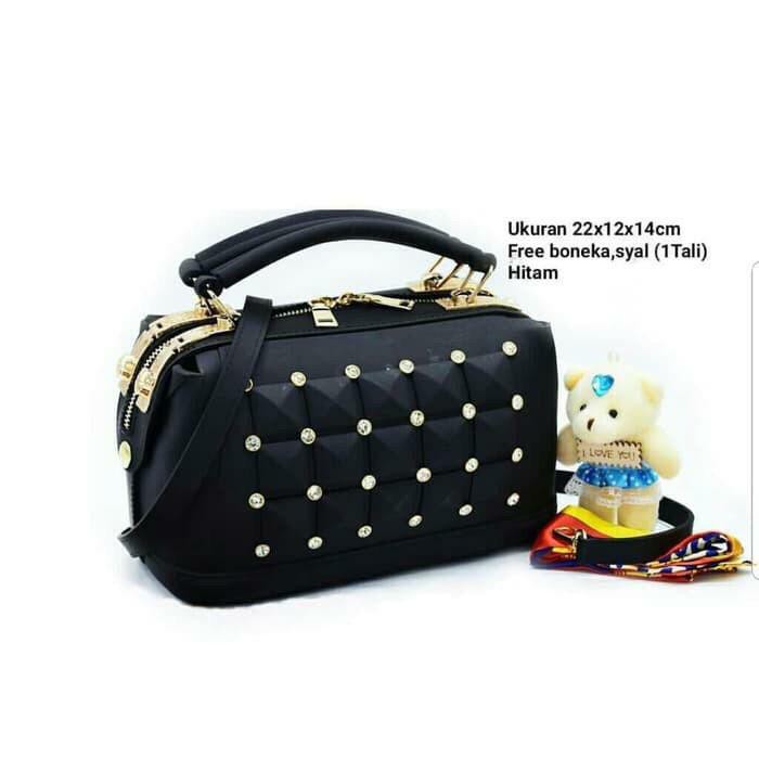 066-A (FREE SYAL &amp; BONEKA) - HANDBAG TAS DOCTOR TAS BATAM TAS IMPORT - JELLY 5 KOTAK DIAMOND GM 2685