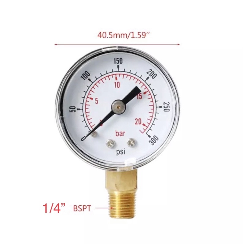 Pressure Gauge / Manometer 1/4/6/10/16 Bar Diameter 40mm 1/4&quot; Inc