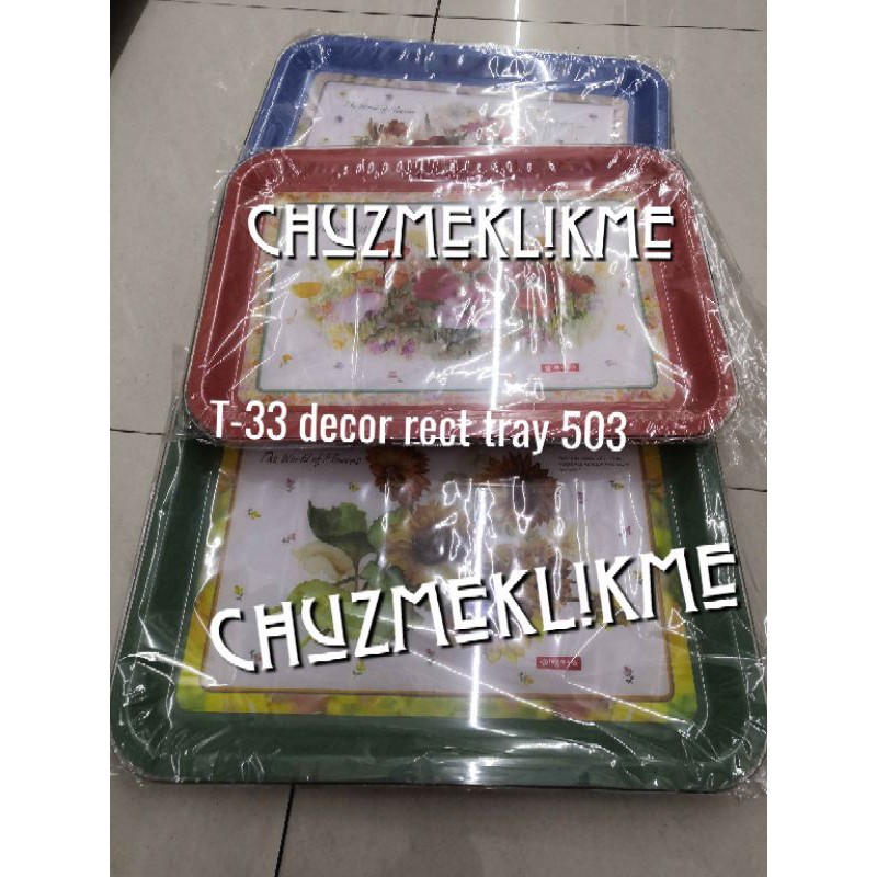 Nampan segi plastik lion star T-33 decor rect tray 503/Tray lion star T-33/Nampan segi besar lion