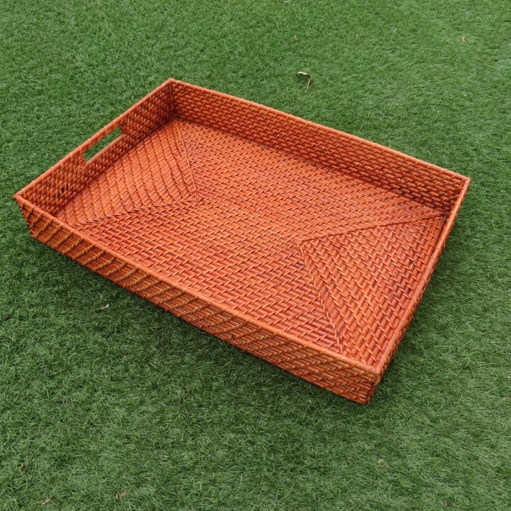 62 Kerajinan Tangan Rotan - Keranjang Tempat Makanan Roti Buah 60x40x8cm