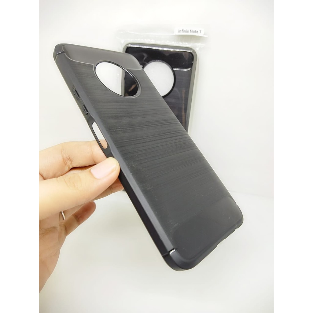 Case Slim Fit Carbon Infinix Note 7 X690 6.95 inchi Softshell Fiber Multi Carbon