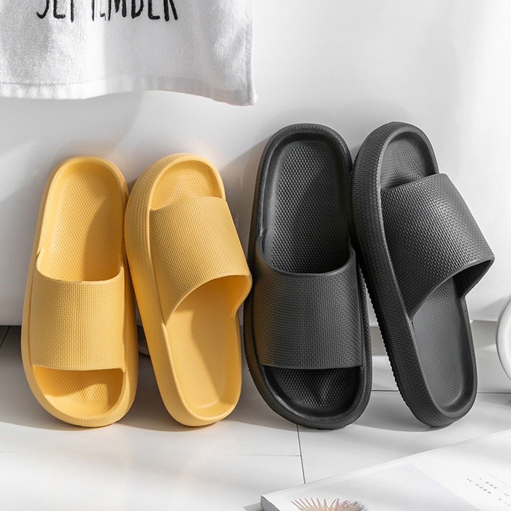 WJ1464 Sandal Rumah Berkualitas Sandal Kamar Mandi Bahan Empuk Sandal Karet Wanita Pria Couple