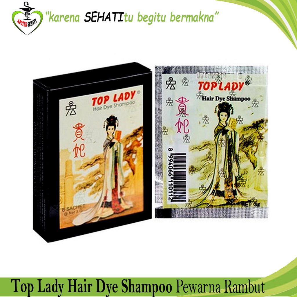 Top Lady Hair Dye Shampoo Per Sachet Semir Rambut Berbentuk Shampo