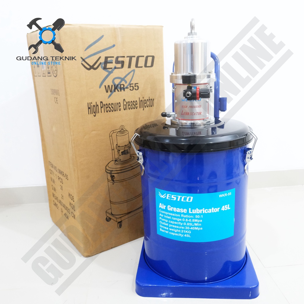 Pompa Pelumas Air Grease Lubricator 45L WESTCO WKR55 / Pompa Oli Angin Greas Gemuk Lubrikator 45 Liter WK 55 WESTCO WK-55