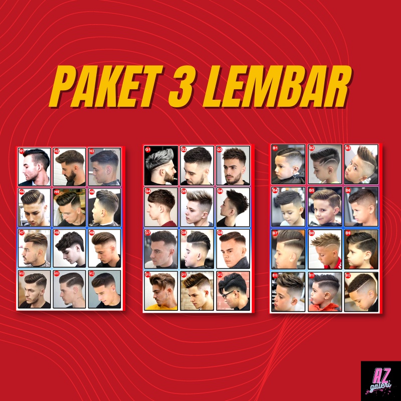 (ISI 3 PCS) Poster Pangkas Rambut Poster Pangkas Rambut Pria Poster Barbershop Poster Pangkas Rambut