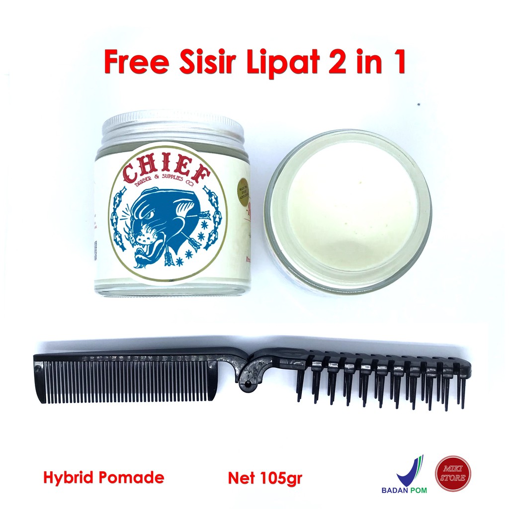 Chief Pomade Hybrid Panthera White Firm Hold Pomade ( Free Sisir Carbon)