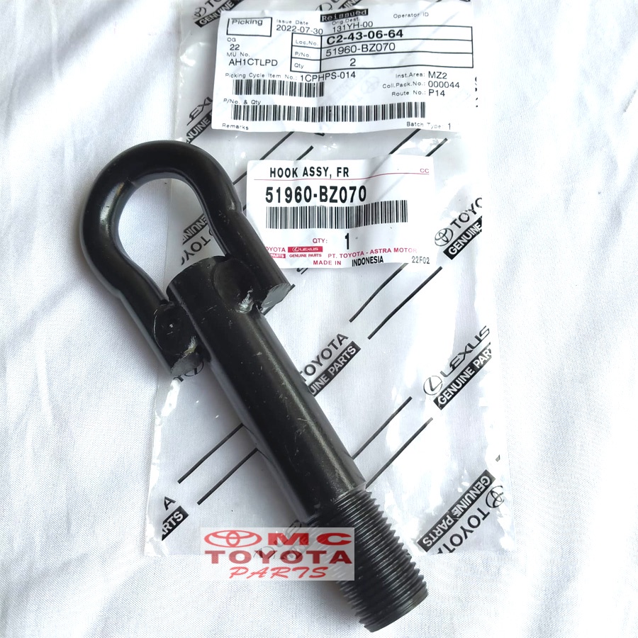 Towing Hook / Besi Cantolan Derek Depan Agya Ayla Calya 51960-BZ070