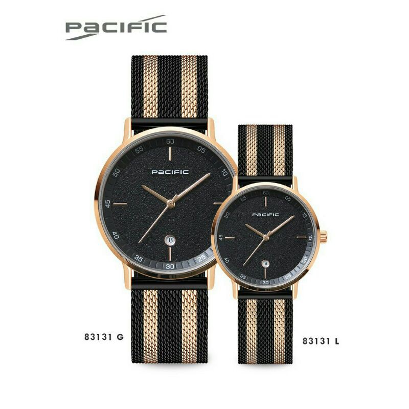 jam tangan couple pacific KUALITAS ORIGINAL strap pasir tanggan aktif tahan air FREE BATRAI CADANGAN