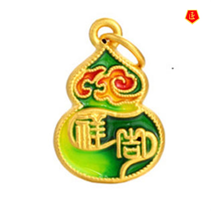 [Ready Stock]Gold Calabash Pendent 3D Gold Lucky Fortune Pendant Elegant Fashion