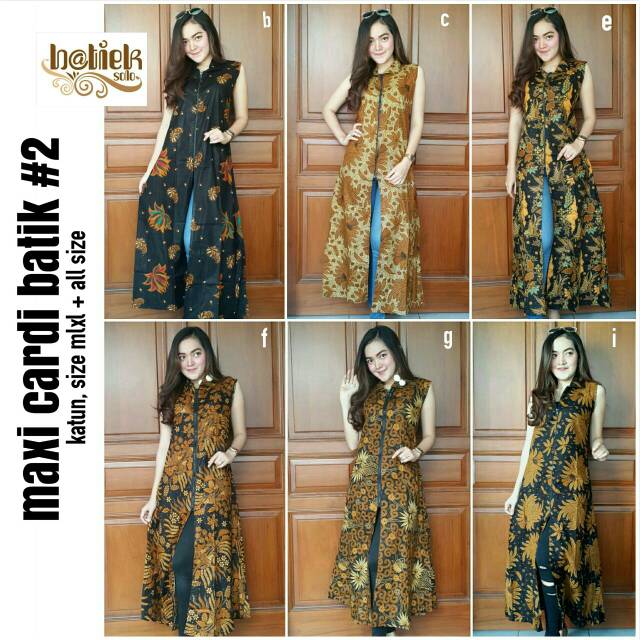 Maxy Cardi Batik Outerwear Sogan Long Vest Batik