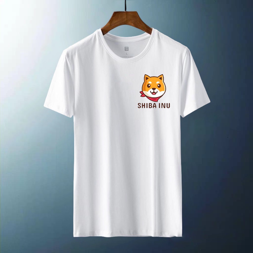 Kaos Distro Pria Premium Crypto SHIBA INU Kaos Oblong Pria Katun Baju Oblong Cowok Lengan Pendek