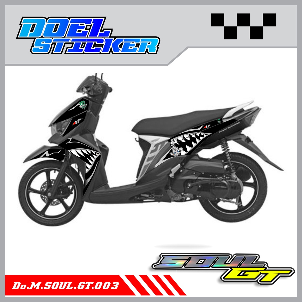 Sticker Striping Yamaha MIO SOUL GT List Variasi Hologram , Crome Doel 003