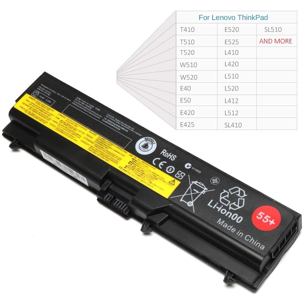 Batre / Baterai Laptop Lenovo Thinkpad E40 E50 edge Sl410 Sl410k Sl510 T410 T410i T420 T510 T510i T520 E40 E50 E420 E520 L410 L412 L510 L512 SL410 SL510 T410 T510 W510 W520Series’