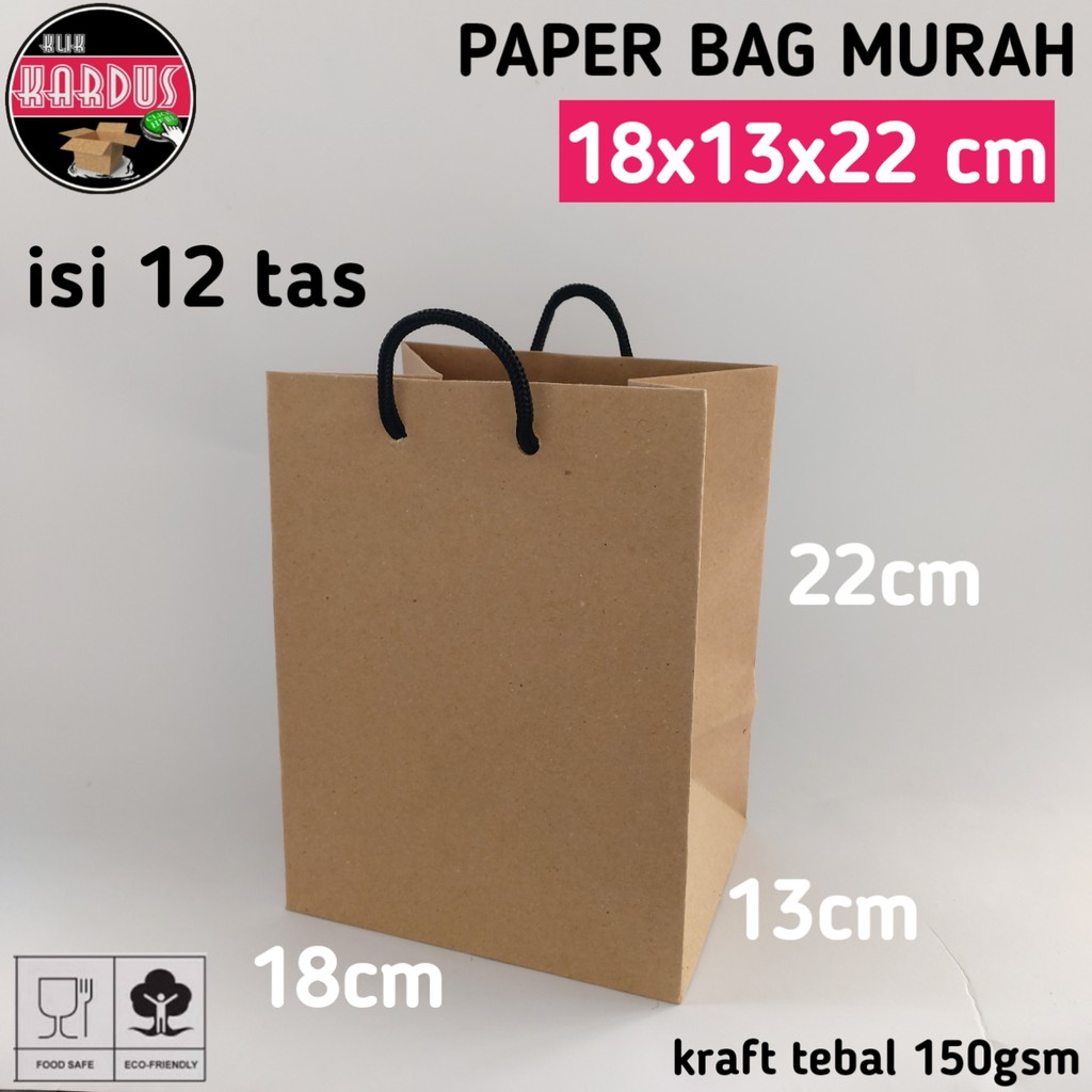 

isi 12 paperbag 18x13x22 / kantong tas kertas souvenir / paper bag