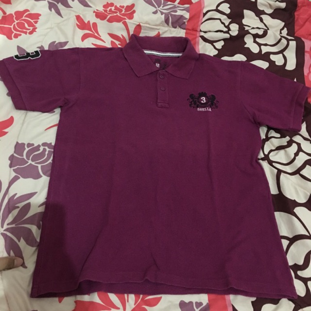 kaos kerah polo shirt anak laki ungu preloved