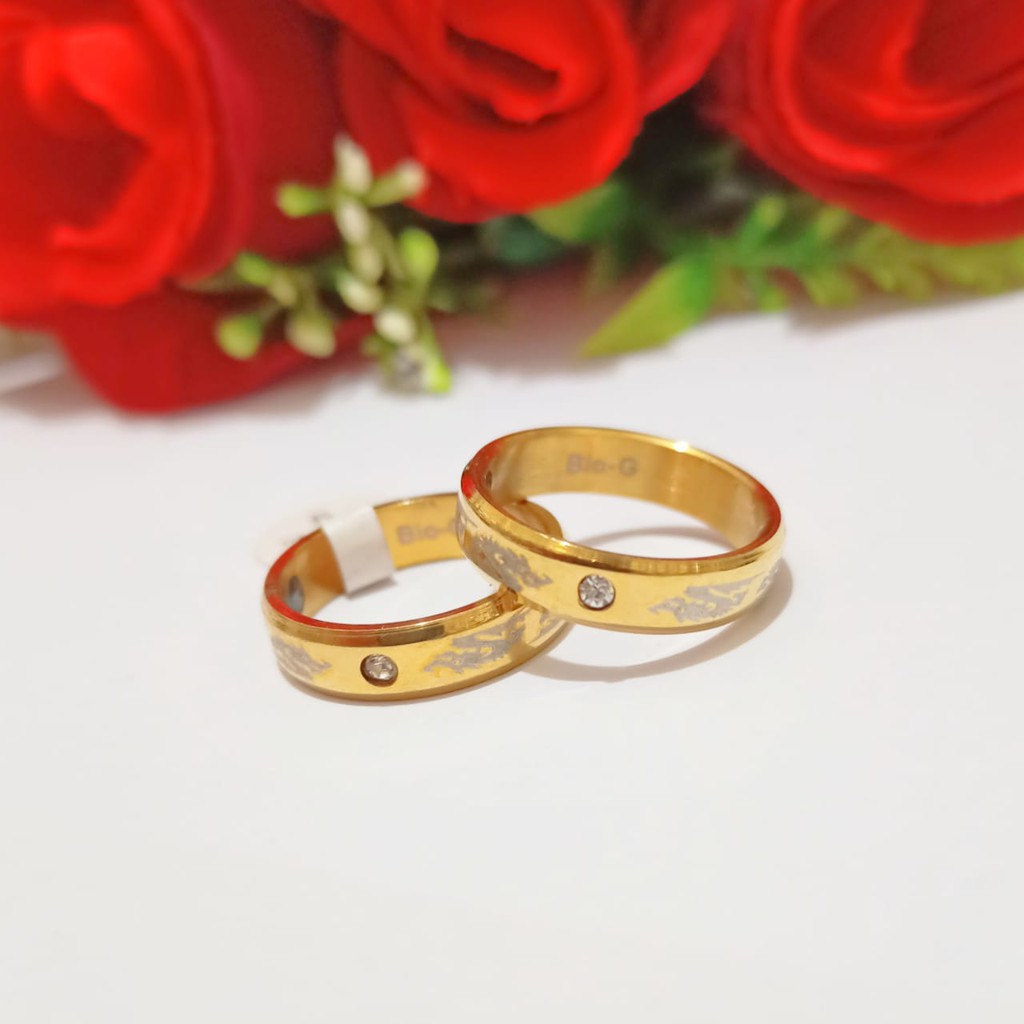 Cincin TITANIUM pria&amp;wanita varian motif TIDAK LUNTUR, TIDAK KARAT Limited Eition