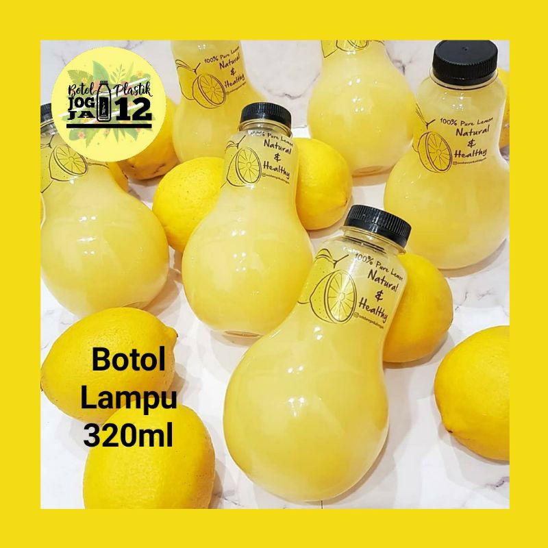 1Kg Muat 25Pcs Botol Bohlam 320ml, botol lampu 320ml, botol plastik 320ml, botol unik 320ml-1