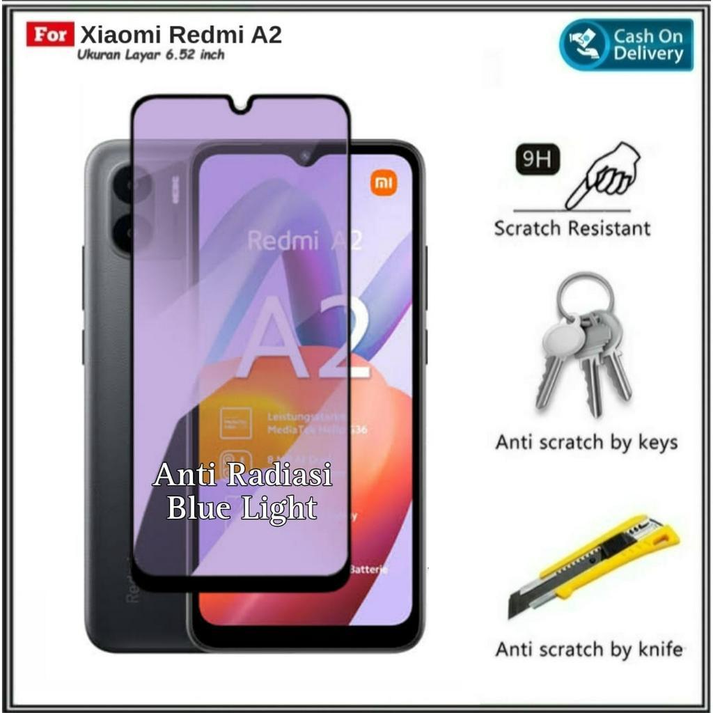 Paket Tempered Glass Anti Blue Light Xiaomi Redmi A2 Anti Gores Kaca DI ROMAN ACC