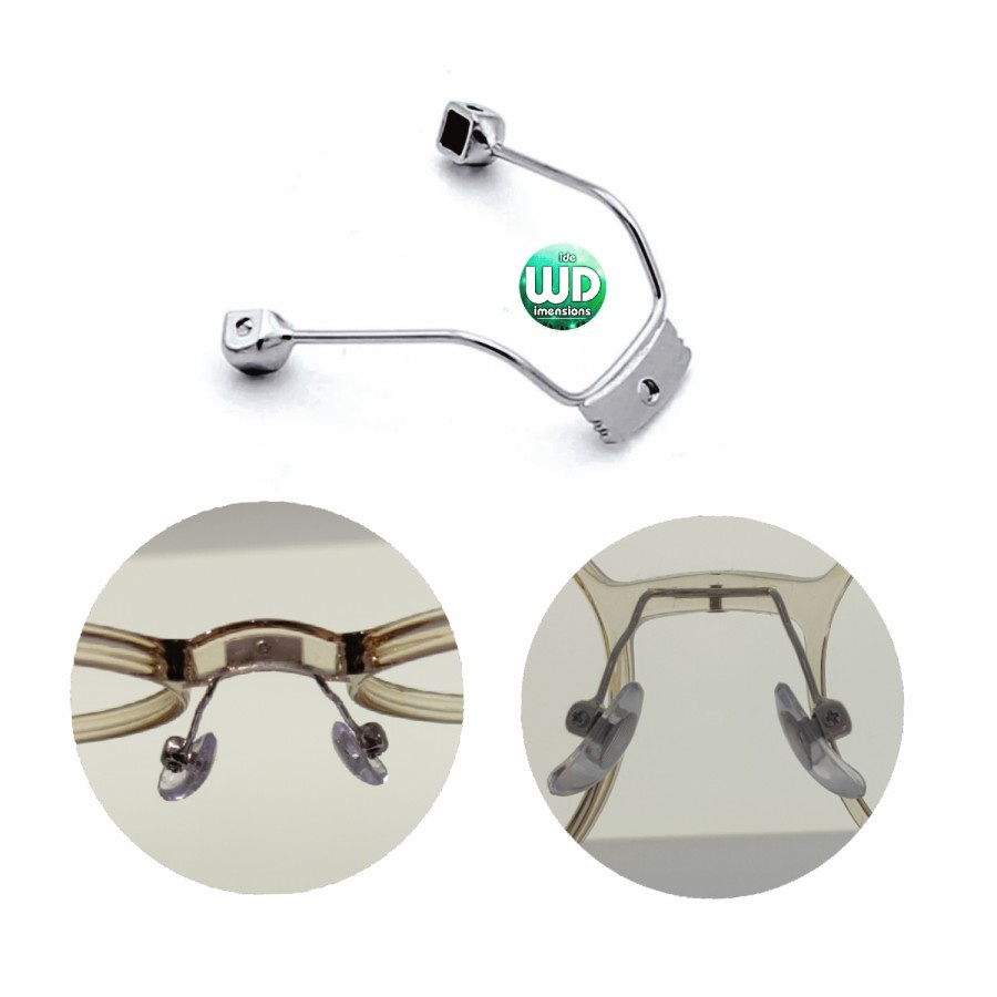 Besi Nosepad Tungkai Kacamata Pad Arm Slot Joined Bridge Nose Pad Single Screw B Type Slot Bridge Pa