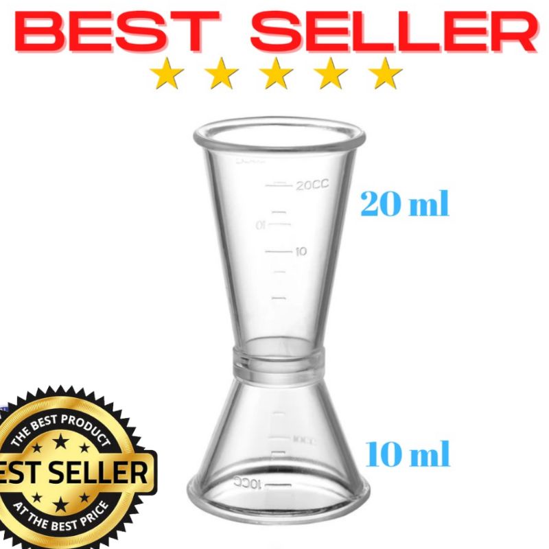 Jual Jigger Acrylic 1020 Ml Measuring Cup Gelas Ukurjigger Acrylic 10 20ml Gelas Takar 0568