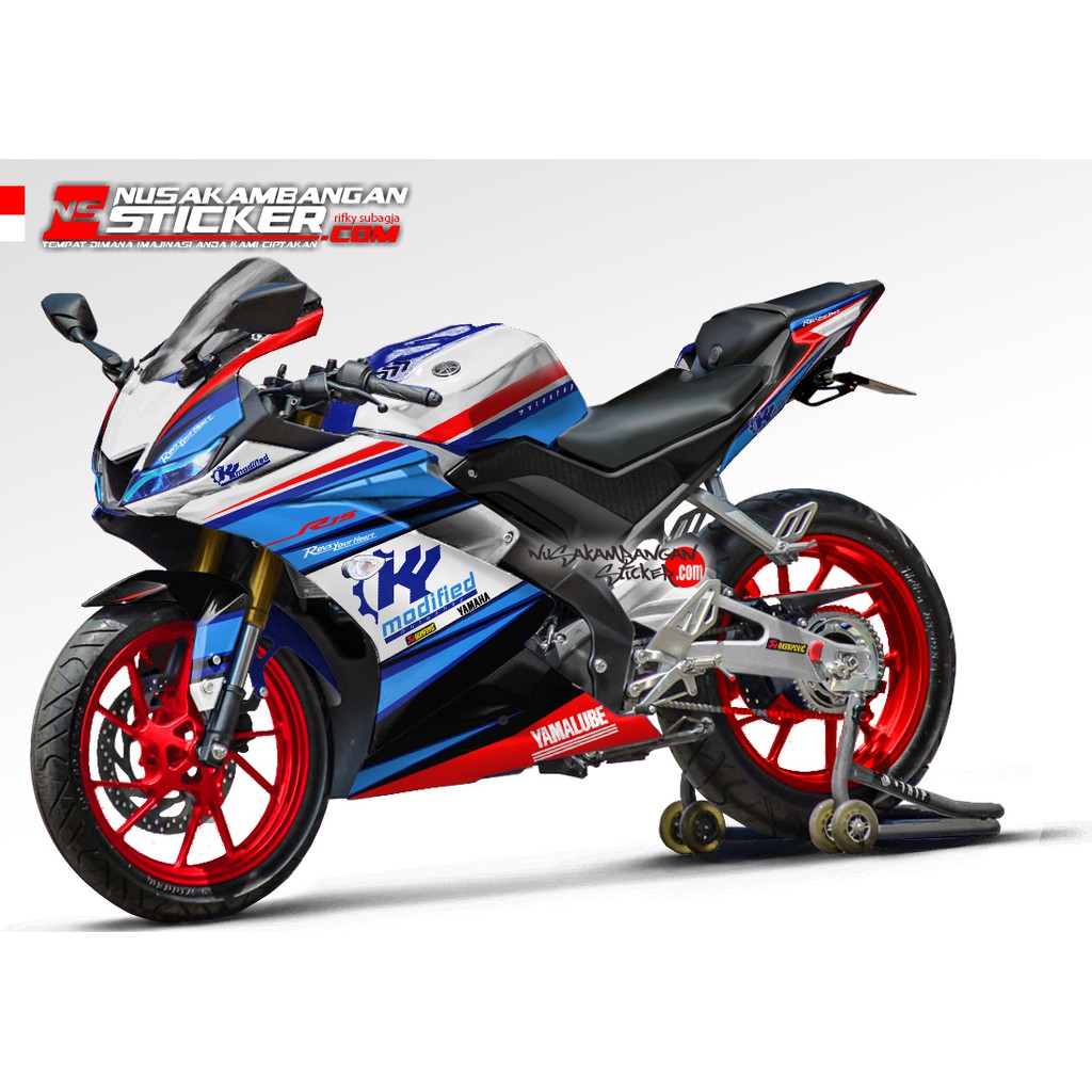 Decal R15 V3 Stiker Decal Motor R15 V3 Motif Grafis Simple Sticker Yamaha R15 V3 Fullbody / Bisa Cus
