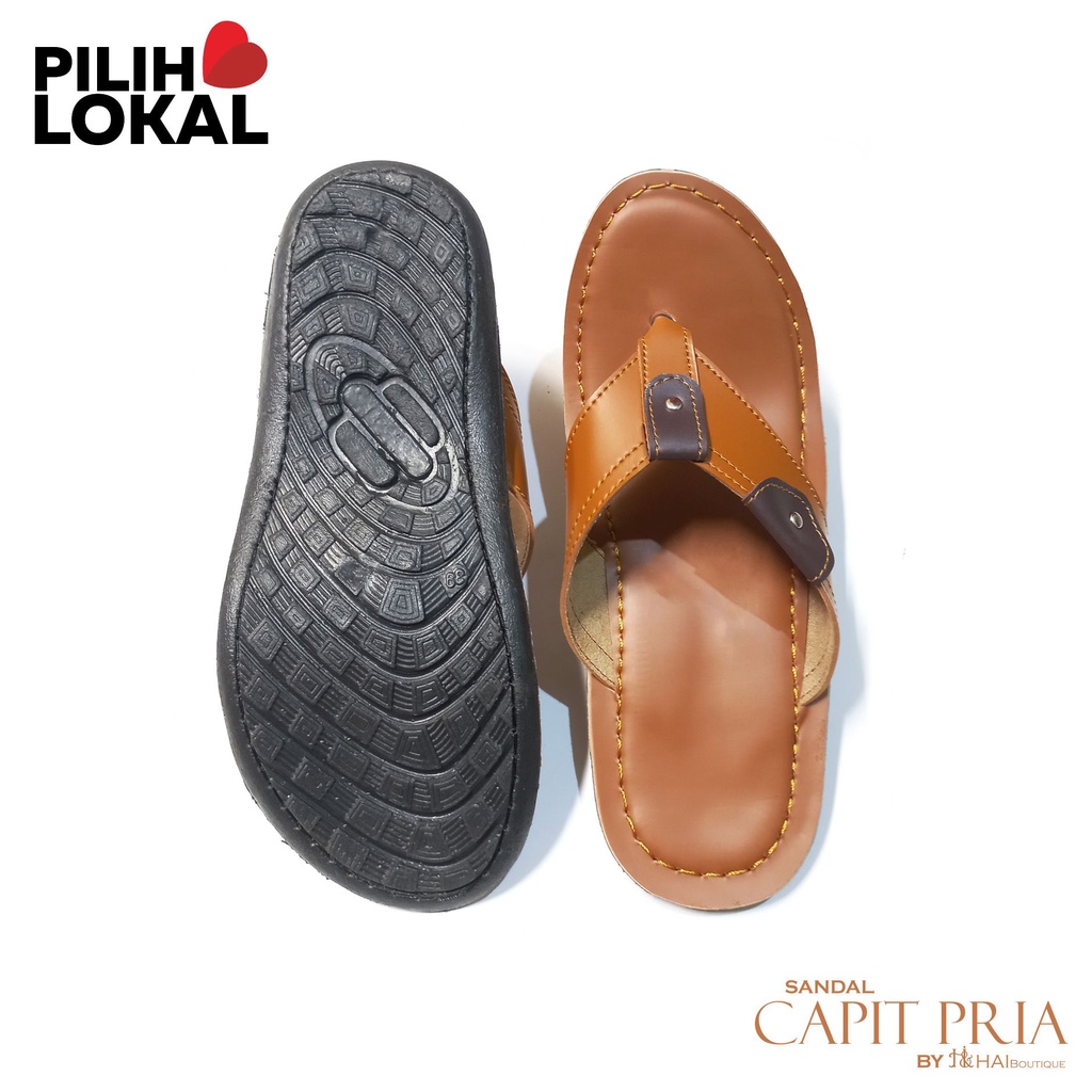 Sandal Pria Casual Kulit Jepit - Sandal Pria Murah Sandal Jepit - Sandal Pria Dewasa Terbaru Murah - sandal pria Kulit PU Warna Coklat - Sandal Pria Capit - Sendal Pria Kekinian Original - Sendal Jepit Pria Keren Murah - Sandal Lokal Brand Pria Tasik