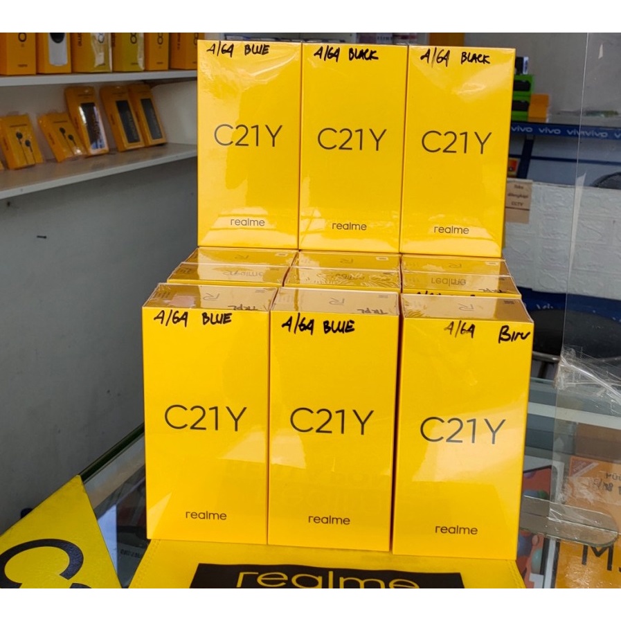 Realme C21Y 3/32 - 4/64 - Ram 3GB Rom 32GB - Ram 4GB Rom 64GB - Baru - Garansi Resmi - Hitam - Biru