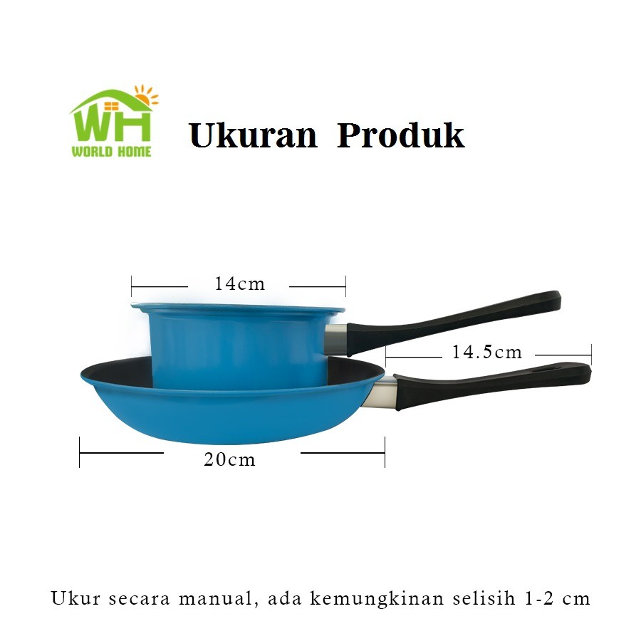 Panci Set Mini Teflon Fry Pan dan Panci Susu Panci Set Fry Pan and Milk Pan Teflon 2 Pcs